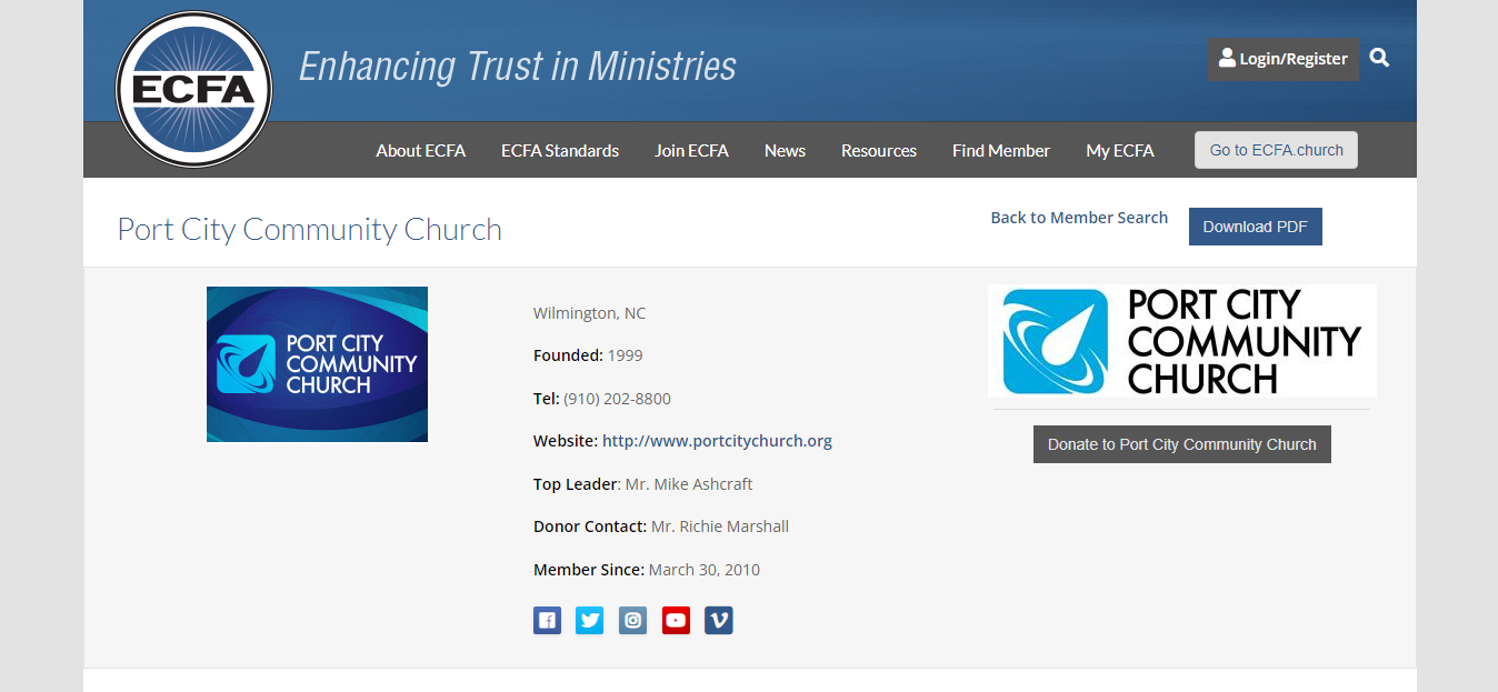 Église communautaire de Port City - Meilleure conception de site Web d'église moderne par Ministry Voice