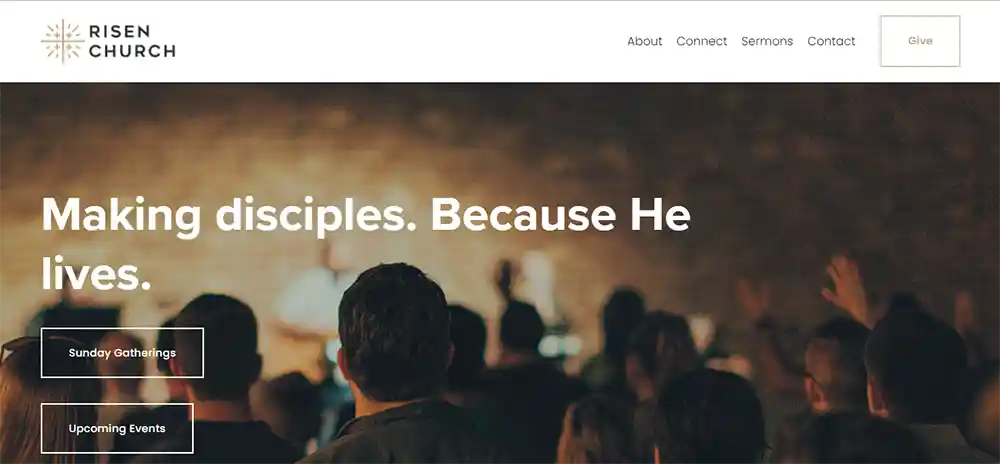 Risen Church - Meilleures conceptions de sites Web d'églises modernes par Ministry Voice