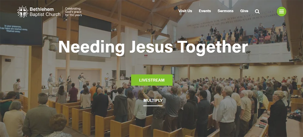 बेथलहम बैपटिस्ट चर्च - मिनिस्ट्री वॉयस द्वारा सर्वश्रेष्ठ आधुनिक चर्च वेबसाइट डिजाइन