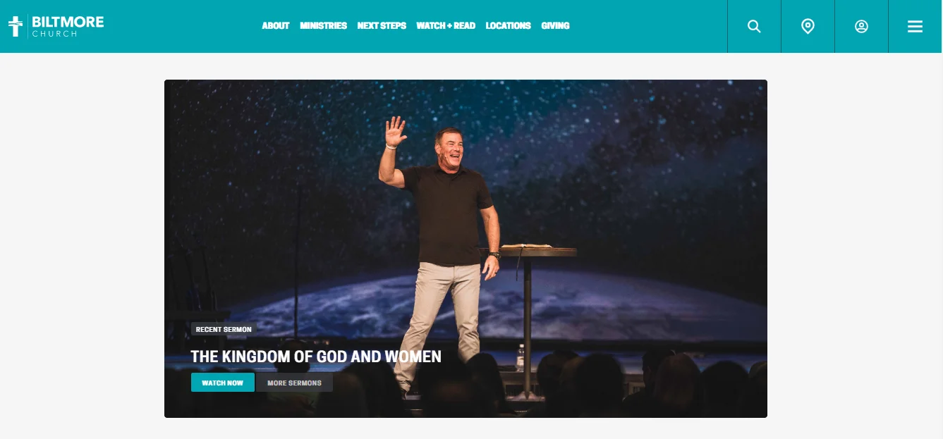 Церковь Билтмор – лучший дизайн веб-сайта современной церкви по версии Ministry Voice