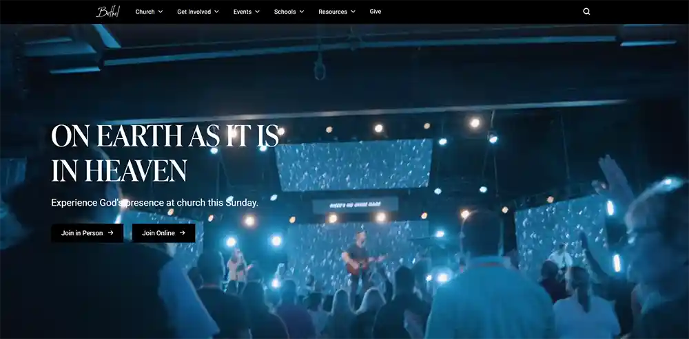Bethel Redding - Cele mai bune designuri de site-uri web pentru biserica modernă de la Ministry Voice