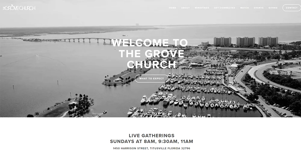 The Grove - Ministry Voice의 최고의 현대 교회 웹사이트 디자인