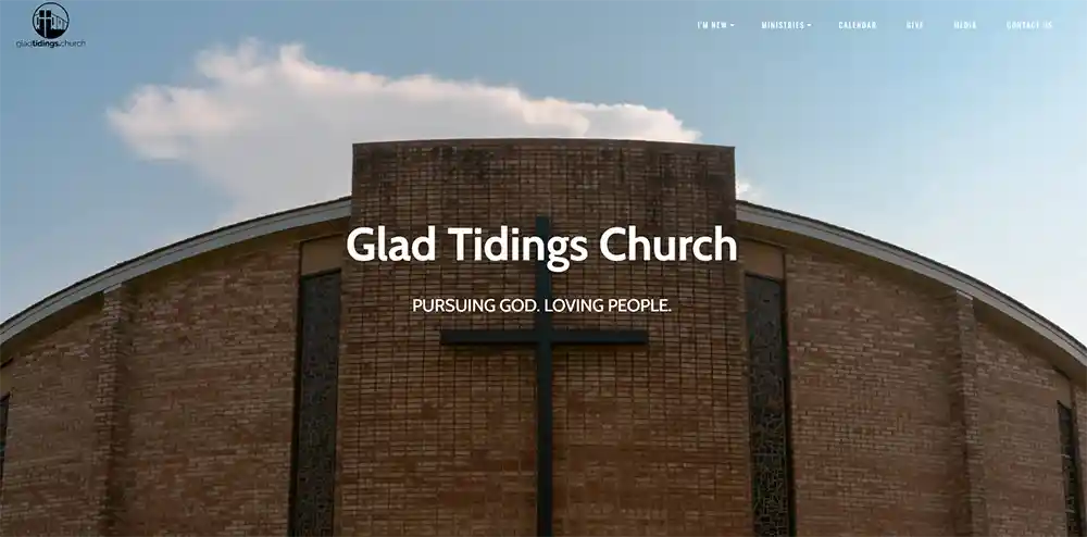 Glad Tidings Church - Meilleures conceptions de sites Web d'églises modernes par Ministry Voice