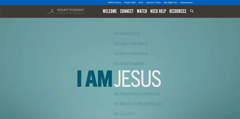 Христианская церковь Маунт-Плезант — лучший дизайн веб-сайта современной церкви по версии Ministry Voice