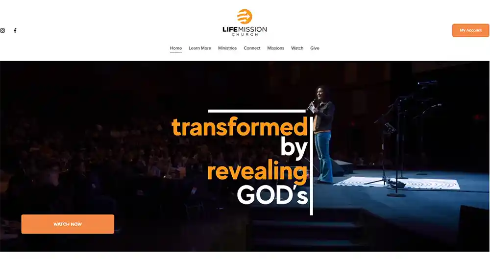 Kościół Life Mission — najlepsze projekty stron internetowych współczesnego kościoła autorstwa Ministry Voice