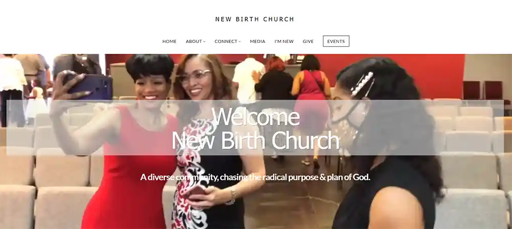 Newbirth Church - I migliori progetti di siti web per chiese moderne di Ministry Voice