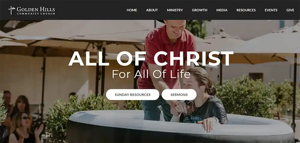 गोल्डन हिल्स कम्युनिटी चर्च - मिनिस्ट्री वॉयस द्वारा सर्वश्रेष्ठ आधुनिक चर्च वेबसाइट डिजाइन