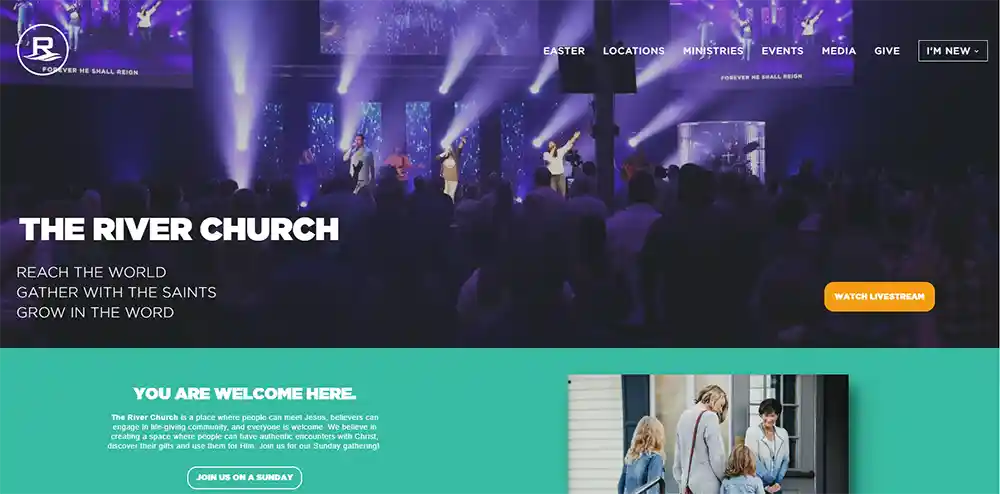 The River - Cele mai bune design-uri de site-uri pentru biserici moderne de la Ministry Voice